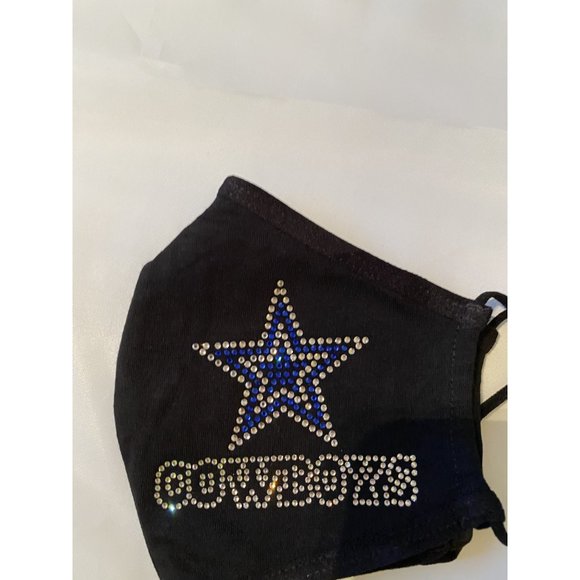 Dallas COWBOYS Bling Face Mask with Adjustable Ear Loops - Picture 9 of 10